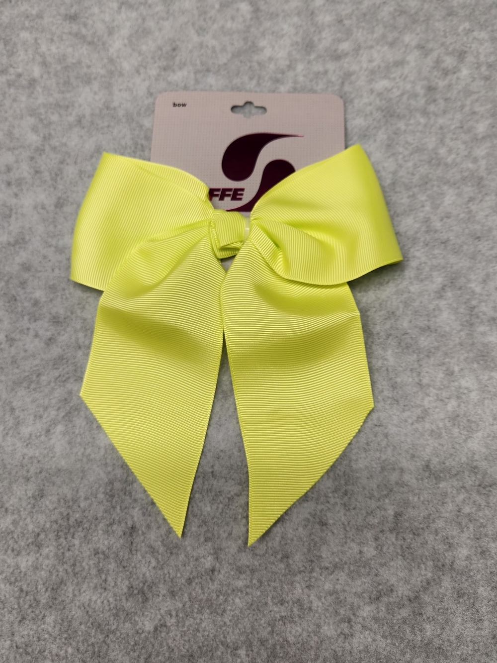 3 Pack-Soffe Neon Yellow Grosgrain Bow Hair Clip